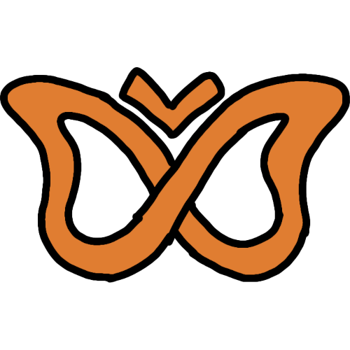 the ADHD butterfly-infinity symbol in orange